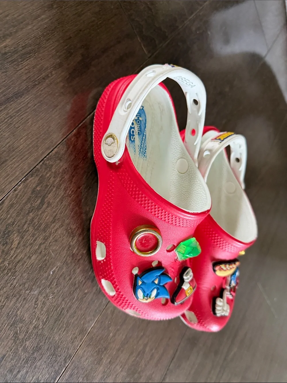 CROCS Kids Red and White Sonic-Themed Water Shoes